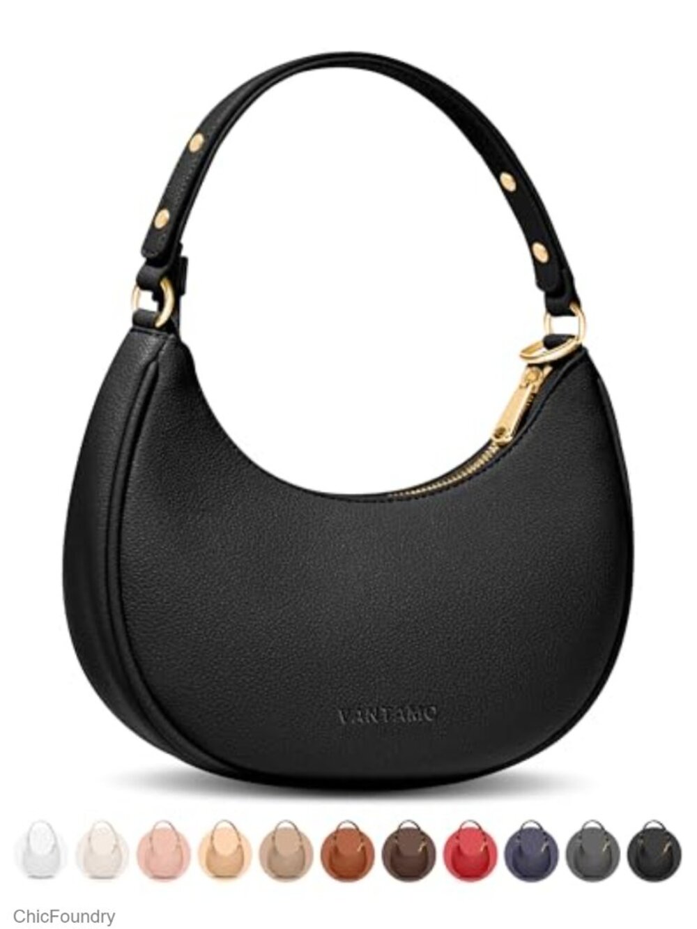 Vantamo Crescent Half Moon Clutch with RFID Blocking Anti-Theft Clip Faux